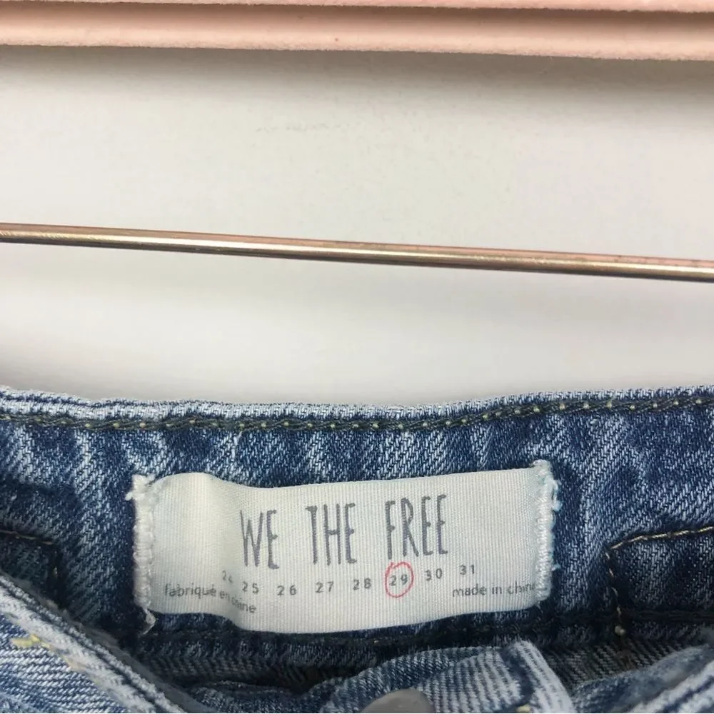 FREE PEOPLE | WE THE FREE Denim Fray Hem Jean Mini Skirt Women’s Size 29 (8)